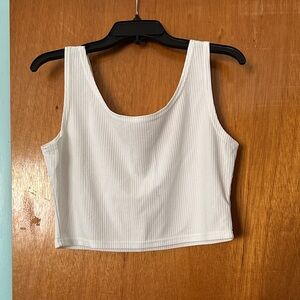 White Ribbed Women's Tank Top